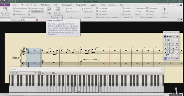 Escribir música con Sibelius desde teclado MIDI
